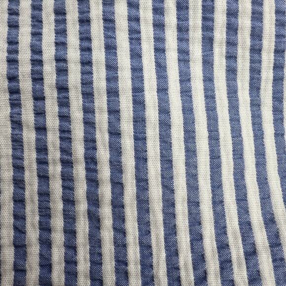 Talbots Relaxed Chino Short 7" Inseam Cotton Seersucker Blue White Size 24W - Picture 8 of 10